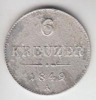 Ausztria 1849A 6Kr Ag T:2- Austria 1849A 6 Kreuzer Ag C:VF