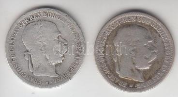 Ausztria 1893-1902. 1K Ag (2x) T:3 Austria 1893-1902. 1 Corona Ag (2x) C:F