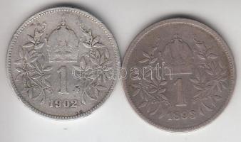 Ausztria 1893-1902. 1K Ag (2x) T:3
Austria 1893-1902. 1 Corona Ag (2x) C:F