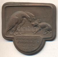 Osztrák-Magyar Monarchia ~1916. "Vergebliches Vordringen gegen Triest" bronzozott cink sapkajelvény (37x39mm) készítő: Arkanzas; tű nélkül T:2 Austro-Hungarian Monarchy ~1916. "Vergebliches Vordringen gegen Triest" bronze-plated zinc cap badge (37x39mm) maker: ARKANZAS; without pin C:XF