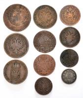 Vegyes Habsburg Birodalmi tétel 11db klf bronzpénzzel, jobb darabbal T:vegyes
