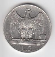 Olaszország 1929. 5L Ag "Viktor Emanuel" T:2-
Italy 1929. 5 Lire Ag "Vittorio Emanuel...