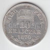 1870KB 20Kr "Váltó Pénz" Ag T:2