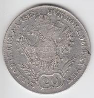 1827B 20Kr Ag "I. Ferenc" T:2-