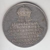 Habsburg Birodalom / Pozsony 1790 november 15. II. Lipót pozsonyi koronázási Ag zseton (20mm/2.19g) ...