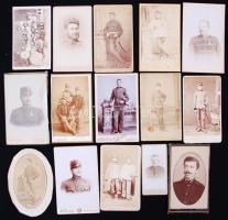 1870-1900 15db katonai portrékép vizitkártya méretben / Military photos