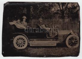 cca 1910 Ferrotípia automobilról /  Tintype of an auto mobile, 9x12cm