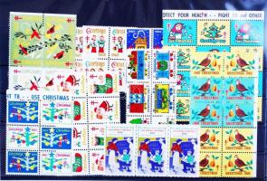 Kis külföldi levélzáró tétel legtöbb klf összefüggésben, benne 4 db bélyeg 2 stecklapon