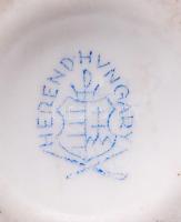 Kézzel festett aranyozott Viktória-mintás jelzett Herendi porcelán fogpiszkálótartó / Handpainted He...