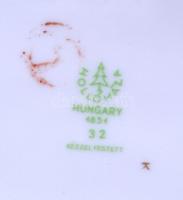 Hollóházi kétágú gyertyatartó, kézzel festett, jelzett, hibátlan, m:15 cm, h:15 cm / Hollohaza porce...