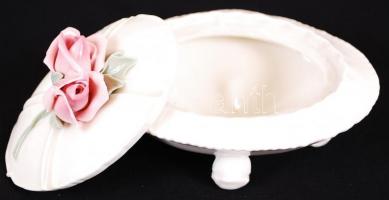 Kézzel festett rózsás jelzett ENS porcelán bonbonier (apró sérülés a rózsán) /
Handpainted  ENS chin...