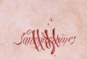 Francia Sarreguemines fajansz dísztányér, jelzett, hibátlan, 1850-1900 közötti, d:21,5 cm. A dísztán...