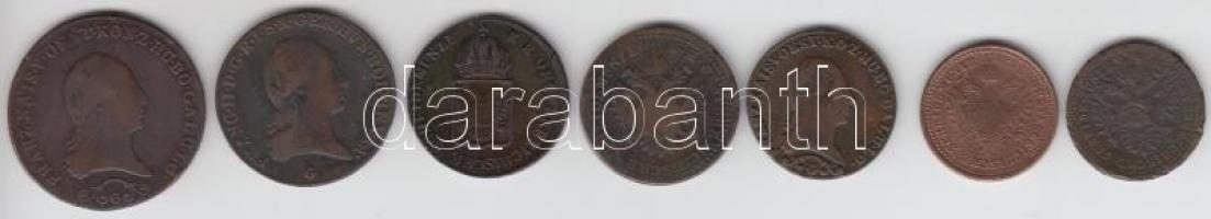 Ausztria/magyar verdejel 1800G 3Kr + 1812G 1Kr + 3Kr + 1816G 1Kr + 1851G 1Kr (2x) + 2Kr T:2,2-,3