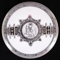 Hollóházi porcelán bonbonier, matricás, jelzett, hibátlan, d:12 cm / Hollohaza porcelain bonbonier