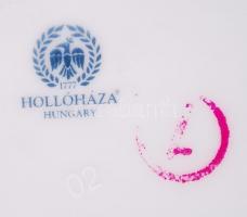 Hollóházi porcelán bonbonier, matricás, jelzett, hibátlan, d:12 cm / Hollohaza porcelain bonbonier