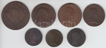 Ausztria/magyar verdejel 1800B 1Kr (2x) + 3Kr + 6Kr + 30Kr + 1812B 1Kr + 3Kr T:2,2-,3