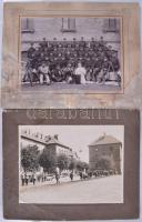 1910-1940 2db nagyméretű katonai fotó, kartonra kasírozva (az egyik sérült) /  Military photos, 25,5x32cm