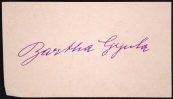 Bartha Gyula a világot megkerülő motoros kézzel írt névjegykártyája