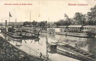 Gombos steam ferry with train (fa)