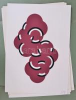 Tőkey Péter (1943): Geometrikus szitanyomatok. 15 lapból álló mappa, 42,5x30cm (mappán jelzett)