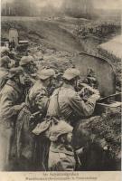 WWI, defensive fighting position, German soldiers with machine gun in firing position (fa)