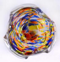 Millefiori technikával készített hamutál, hibátlan, d:15 cm / Glass bowl