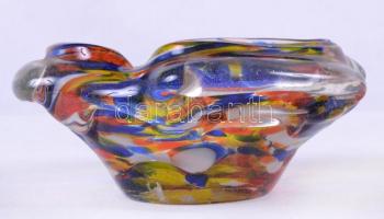 Millefiori technikával készített hamutál, hibátlan, d:15 cm / Glass bowl