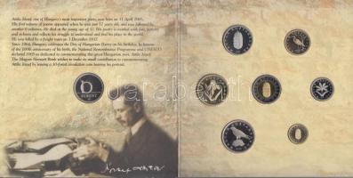 2005. 1Ft-100Ft 7klf db + 10Ft "József Attila" dísztokos szettben T:PP