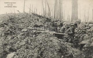 Defensive fighting position in Épargnes ridge, German soldiers, WWI