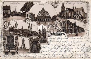 Paderborn mit Postamt Litho