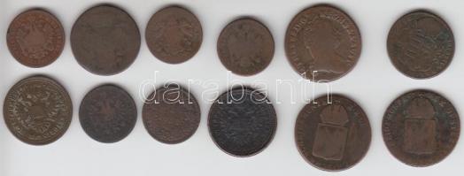 Vegyes 12db-os bronzpénz tétel Mária Teréziától Ferenc Józsefig T:vegyes