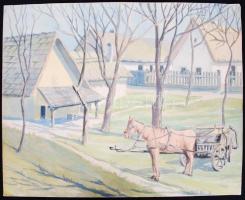 Révfy jelzéssel: 5db akvarell, 35x45,5-61x43cm