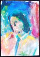 Jelzés nélkül: Női portré. Gouache, papír, 59x42cm