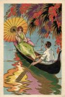 Italian art postcard, Chiostri style (EK)