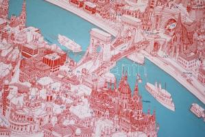 Budapest grafikai látképe 83x100 cm