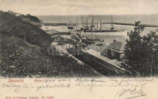 Sassnitz port with train (wet damage)