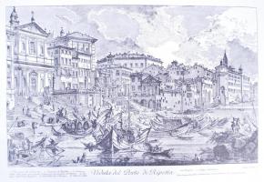 Giovanni Battista Piranesi (1720-1778): Veduta del Porto di Ripetta. Modern nyomat reprodukció, kart...