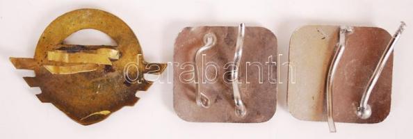 3 db BKV zománcozott jelvény, 3×4 cm