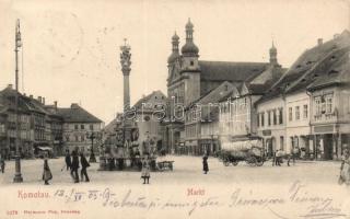 Chomutov market place, St. Ignatius church, Hotel Adler (EB)