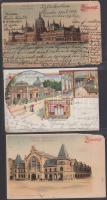 56 db századfordulós Budapest képeslap sok lithoval, jobbakkal, kicsit vegyes minőség