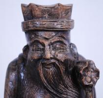 Kínai bölcs, faragott fa, 32cm