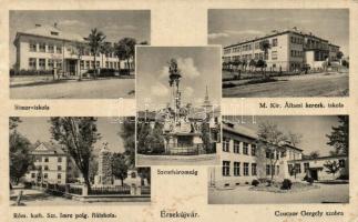 Érsekújvár schools, Gergely Czuczor statue, Trinity statue (EK)