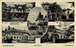 Ógyalla meteorological observatory, the main pavilion of the observatory, Feszty and Sümegh castles, town hall (fl)