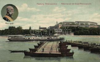 Újvidék Pétervárad pontoon bridge, SS Starcevic, Franz Joseph, castle