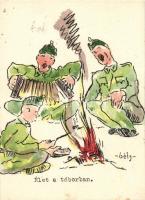 Military WWII Hungarian soldiers, &#039;Tábori Lelet&#039;, humour s: Bély