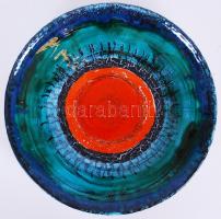 Iparművész, kerámia dísztál, jelzett, hibátlan /  Ceramic plate with individual design, d: 40 cm