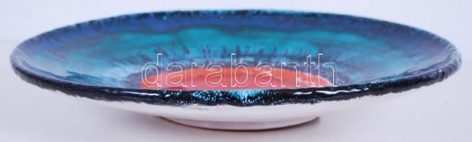 Iparművész, kerámia dísztál, jelzett, hibátlan / 
Ceramic plate with individual design, d: 40 cm