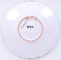 Iparművész, kerámia dísztál, jelzett, hibátlan / 
Ceramic plate with individual design, d: 40 cm