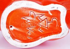 Guggoló nőt formáló mázas kerámia tál, jelzett / 
Designer ceramic bowl, 23x20x16cm