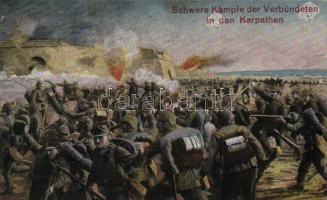 Military WWI battle in the Carpathian region